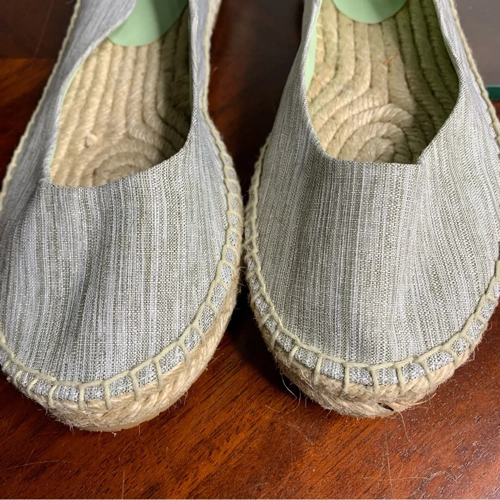 NWOT Zac Posen Canvas Flocked Ankle Tie Espadrille Flats